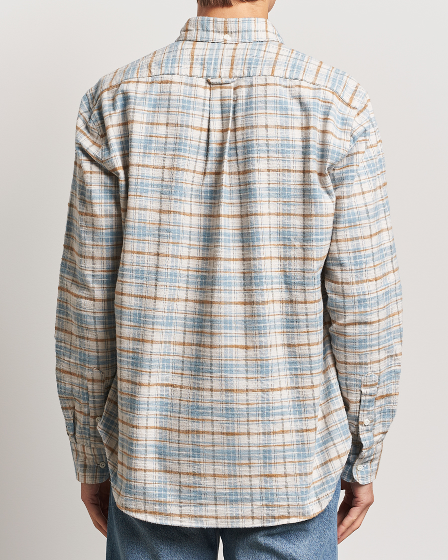 Heren | Overhemden | Gitman Vintage | Button Down Heavy Flannel Shirt Ivory Check