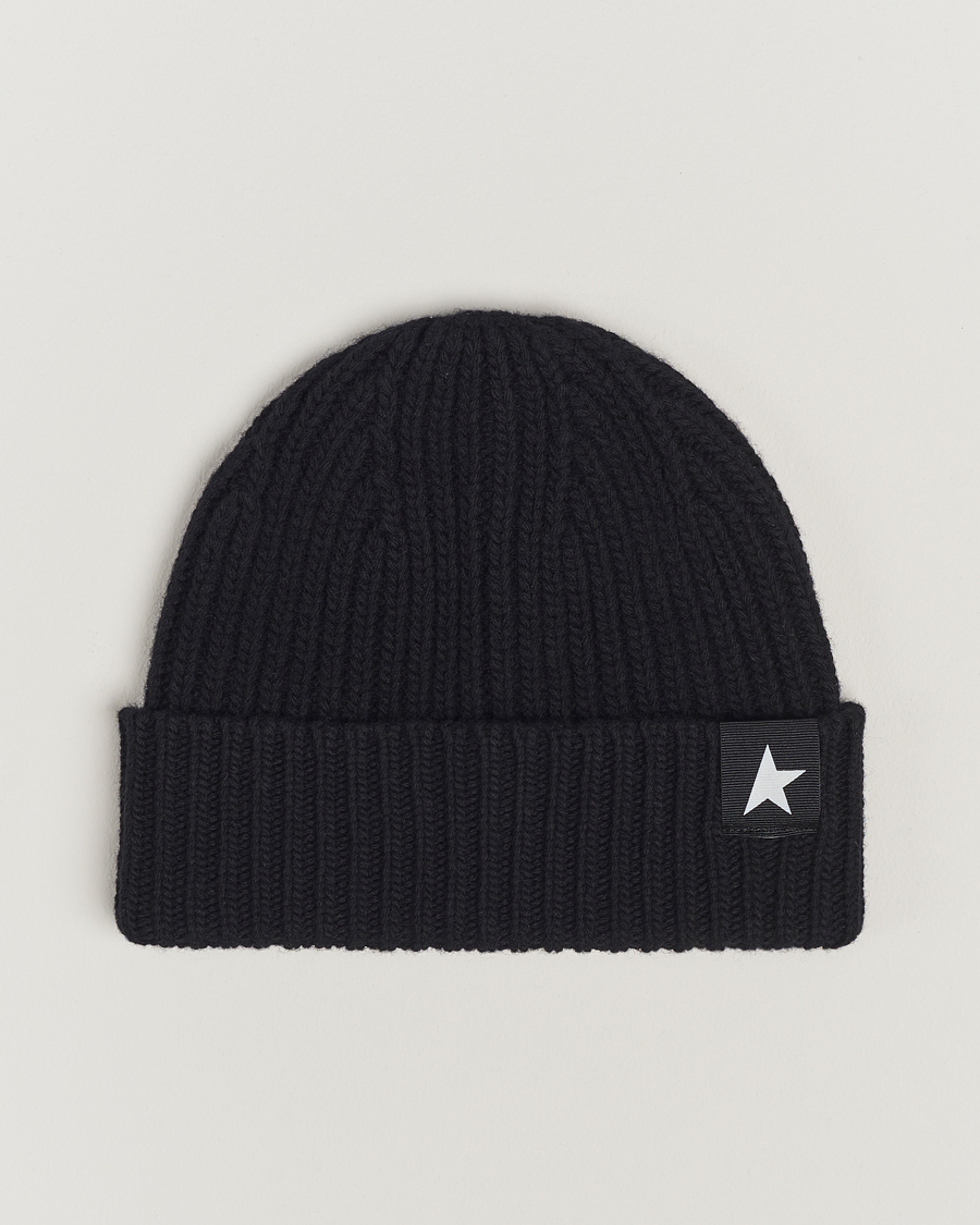 Heren | Golden Goose Rib Wool Beanie Black | Golden Goose | Rib Wool Beanie Black