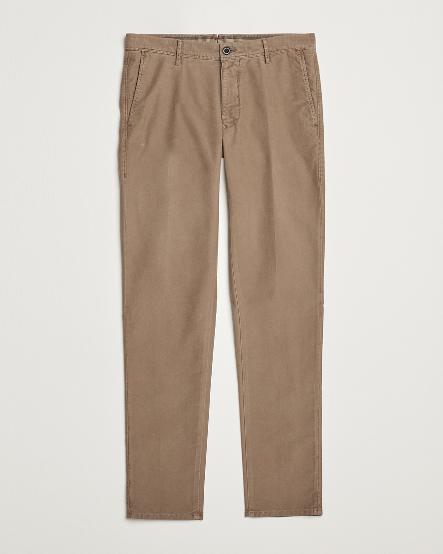 Heren | Broeken | Incotex | Slim Fit Garment Dyed Slacks Brown