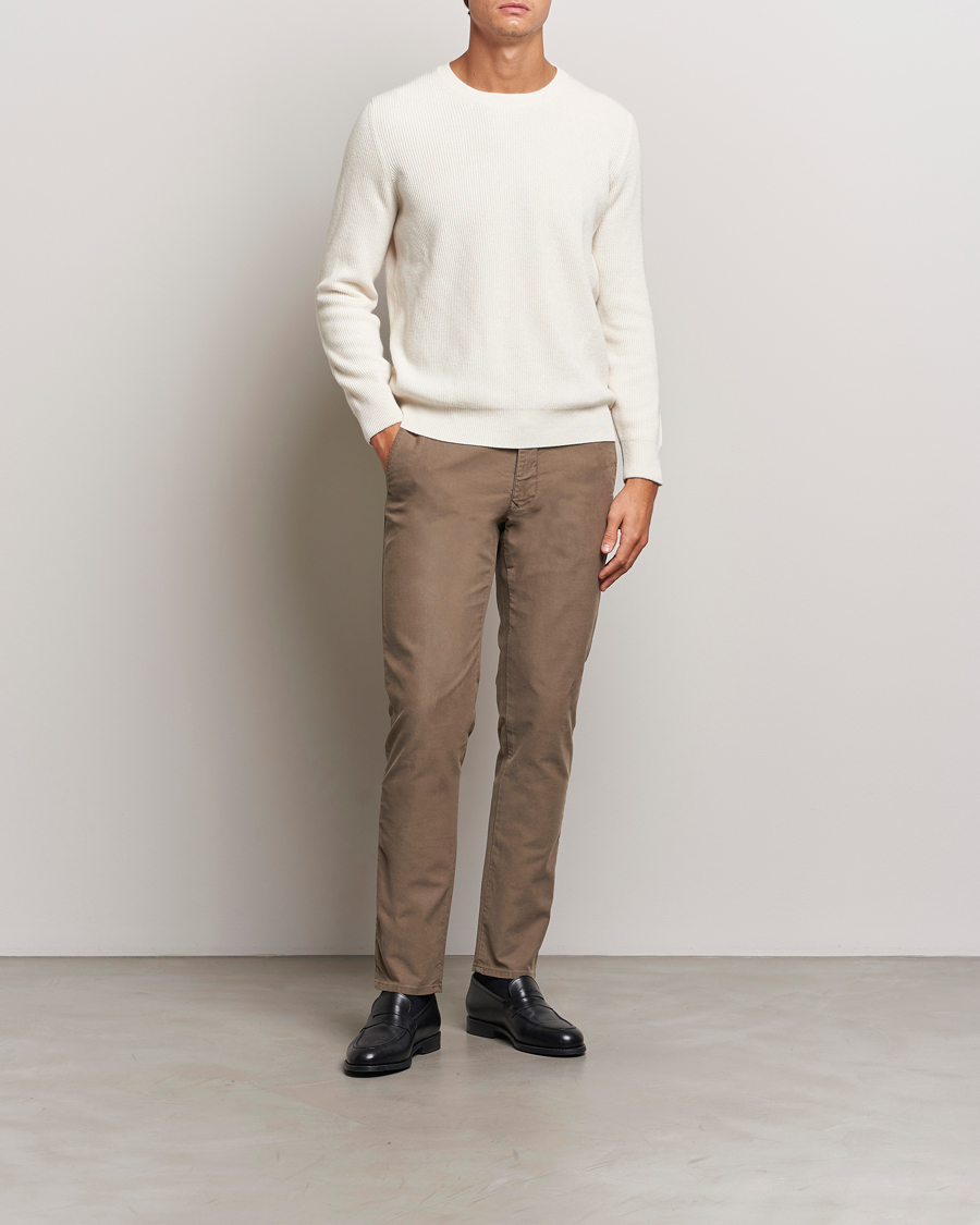 Heren | Broeken | Incotex | Slim Fit Garment Dyed Slacks Brown