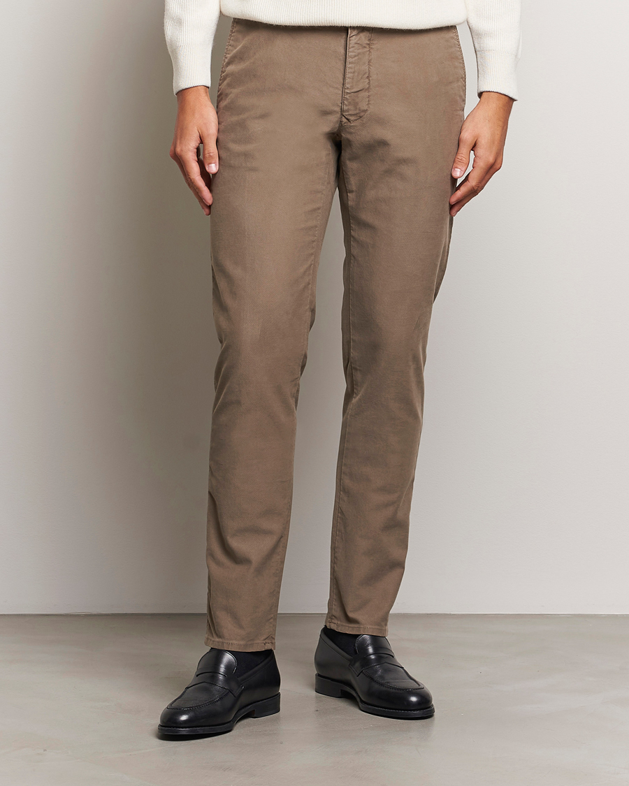 Heren | Broeken | Incotex | Slim Fit Garment Dyed Slacks Brown