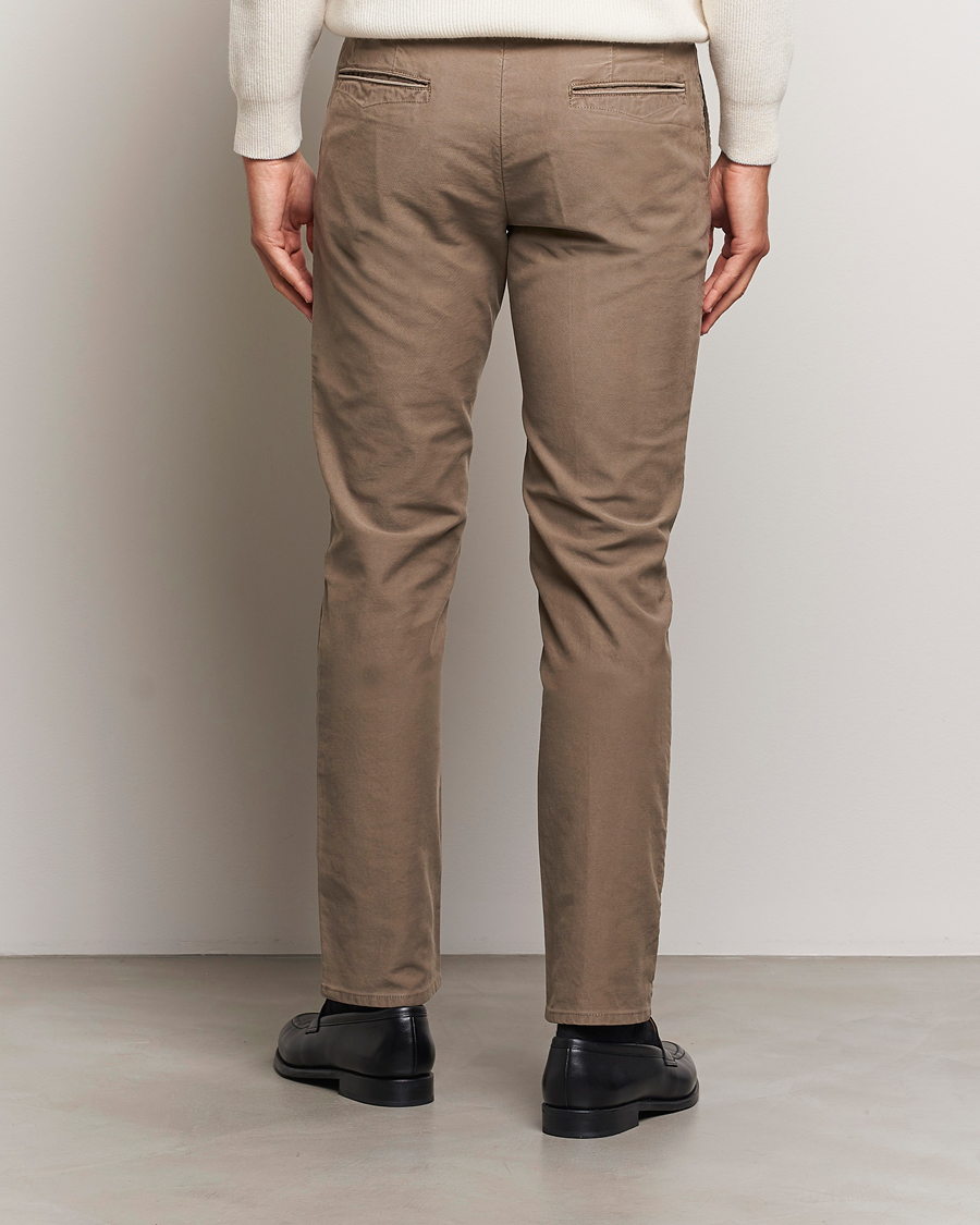 Heren | Broeken | Incotex | Slim Fit Garment Dyed Slacks Brown