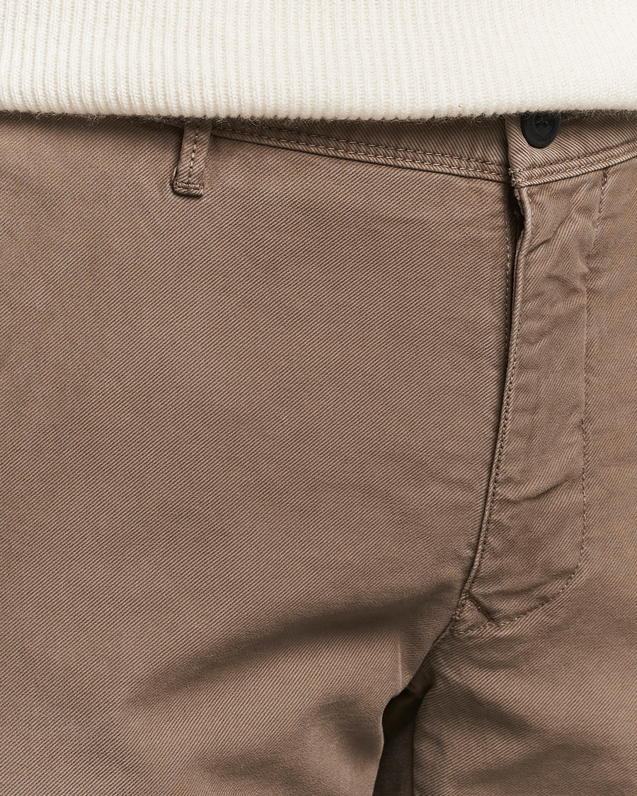 Heren | Broeken | Incotex | Slim Fit Garment Dyed Slacks Brown
