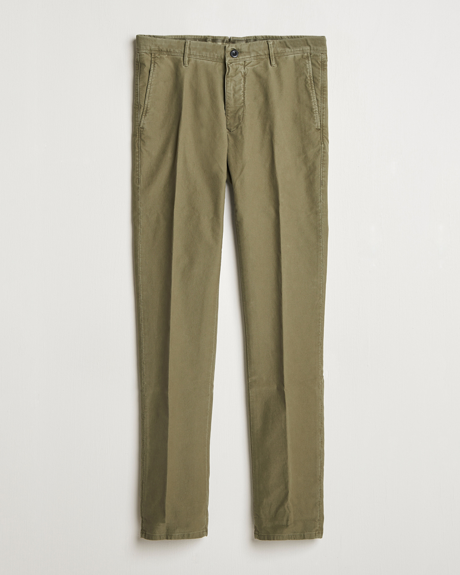 Heren | Broeken | Incotex | Slim Fit Garment Dyed Slacks Dark Green