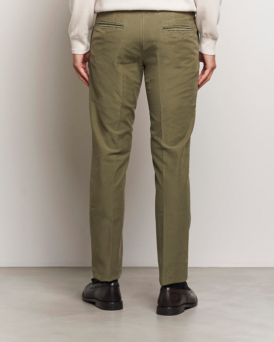 Heren | Broeken | Incotex | Slim Fit Garment Dyed Slacks Dark Green