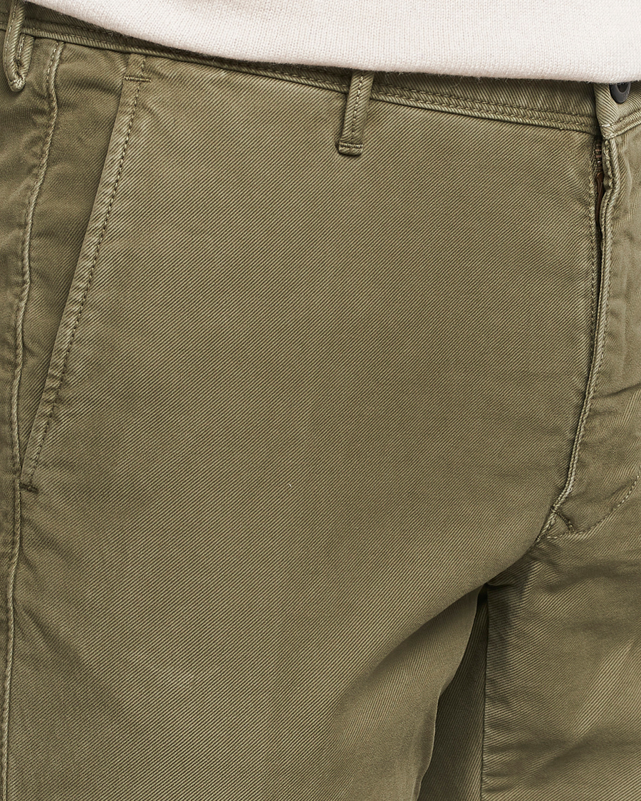 Heren | Broeken | Incotex | Slim Fit Garment Dyed Slacks Dark Green