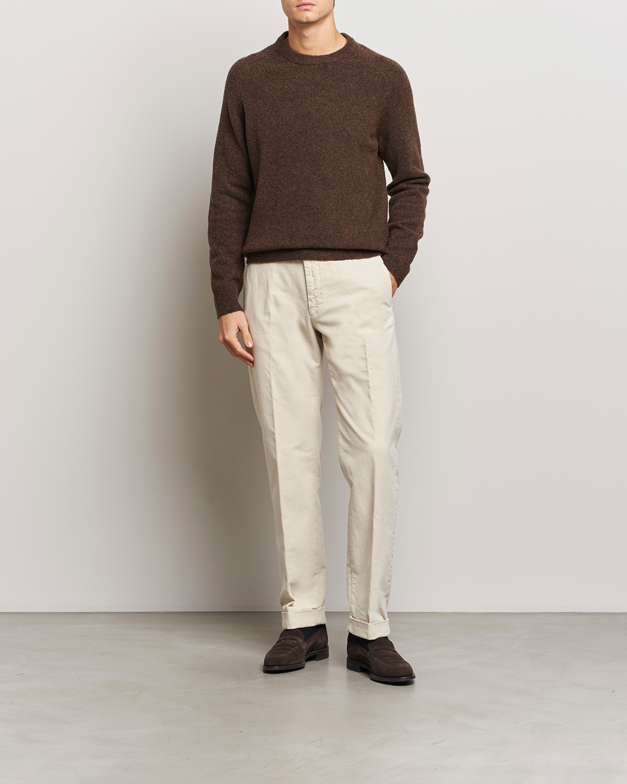 Heren | Broeken | Incotex | Regular Fit Moleskin Slacks Off White