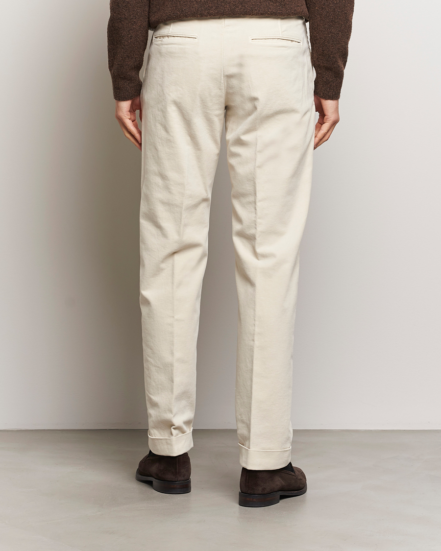 Heren | Broeken | Incotex | Regular Fit Moleskin Slacks Off White