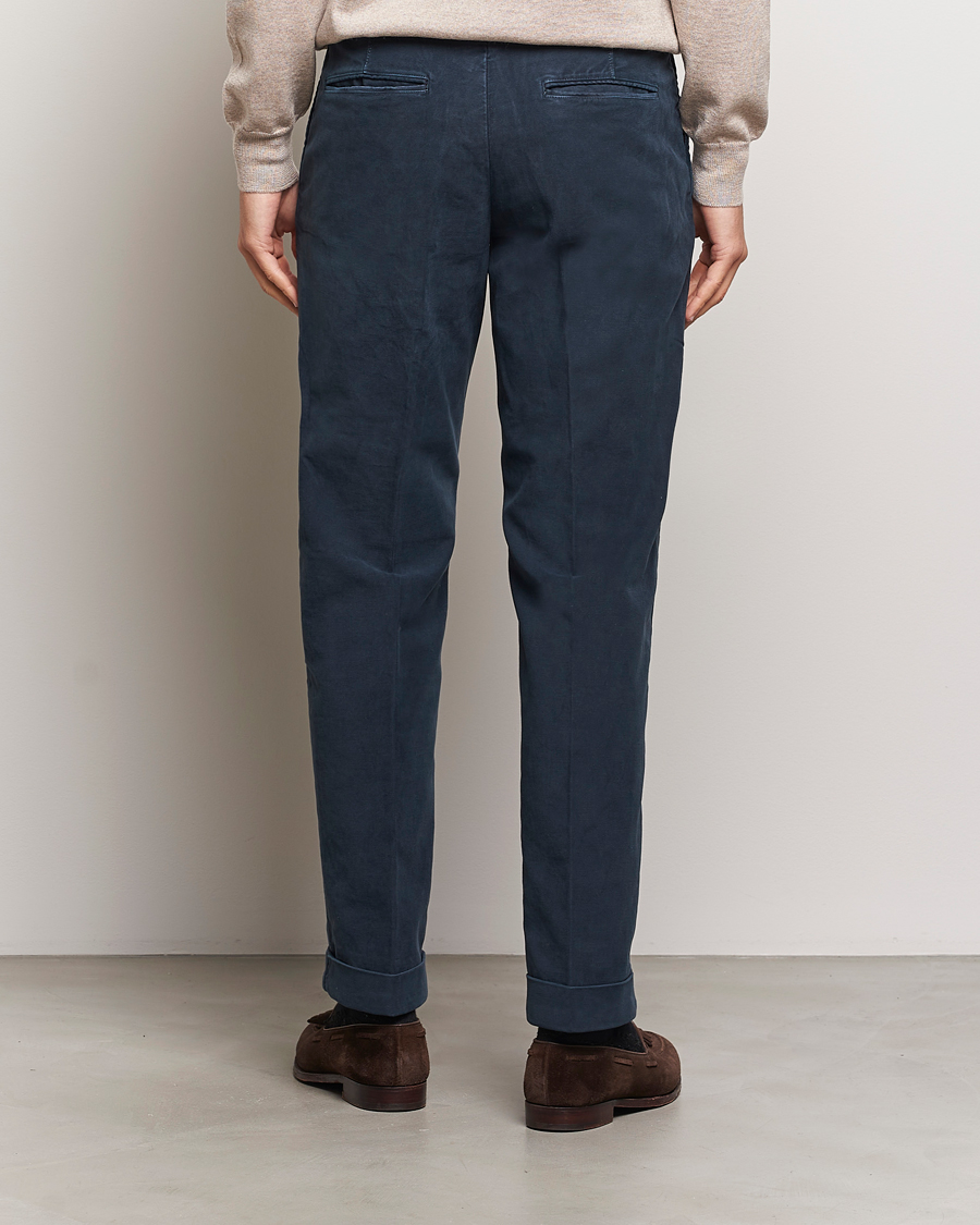 Heren | Broeken | Incotex | Regular Fit Moleskin Slacks Navy