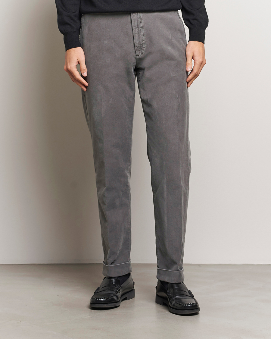 Heren | Broeken | Incotex | Regular Fit Moleskin Slacks Dark Grey
