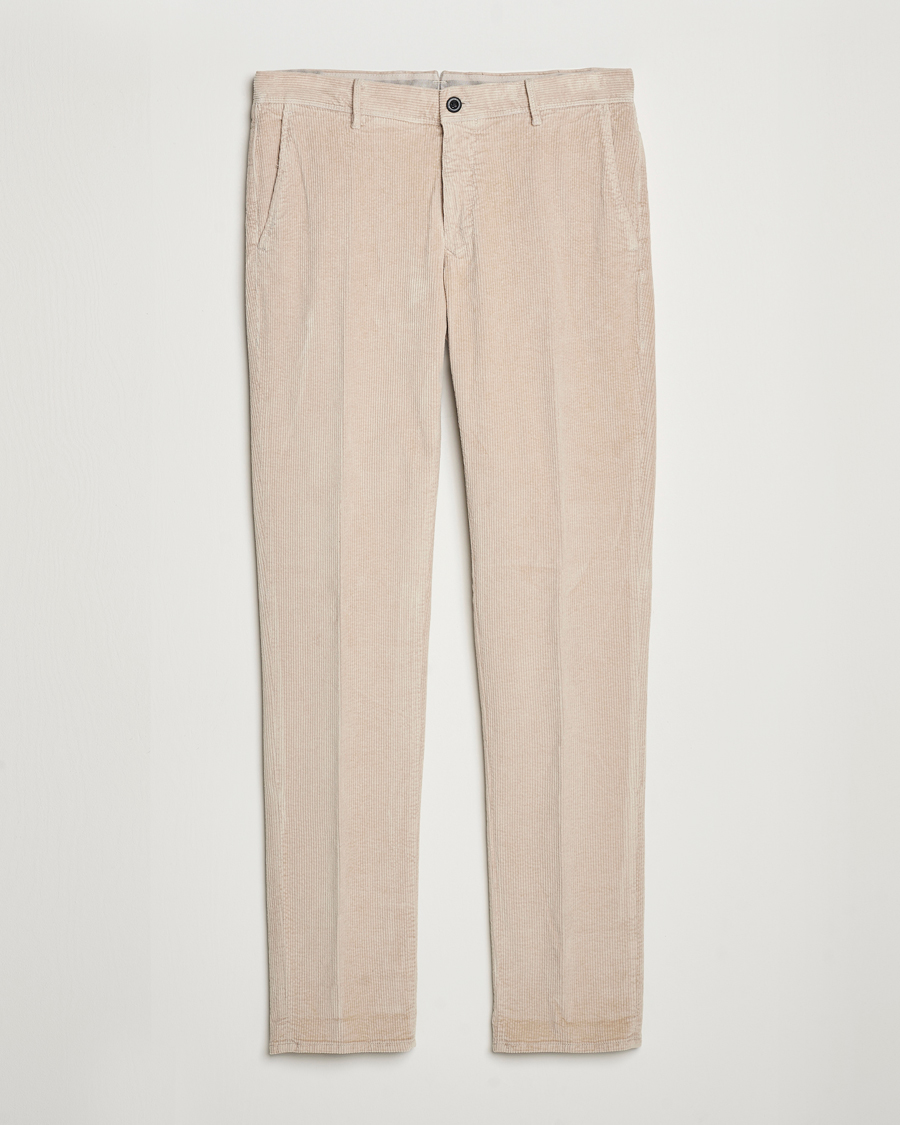 Heren | Broeken | Incotex | Slim Fit Leisure Cord Slacks Light Beige