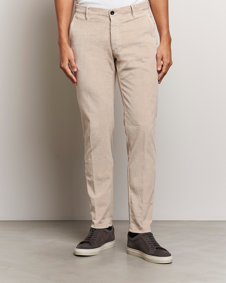 Heren | Broeken | Incotex | Slim Fit Leisure Cord Slacks Light Beige