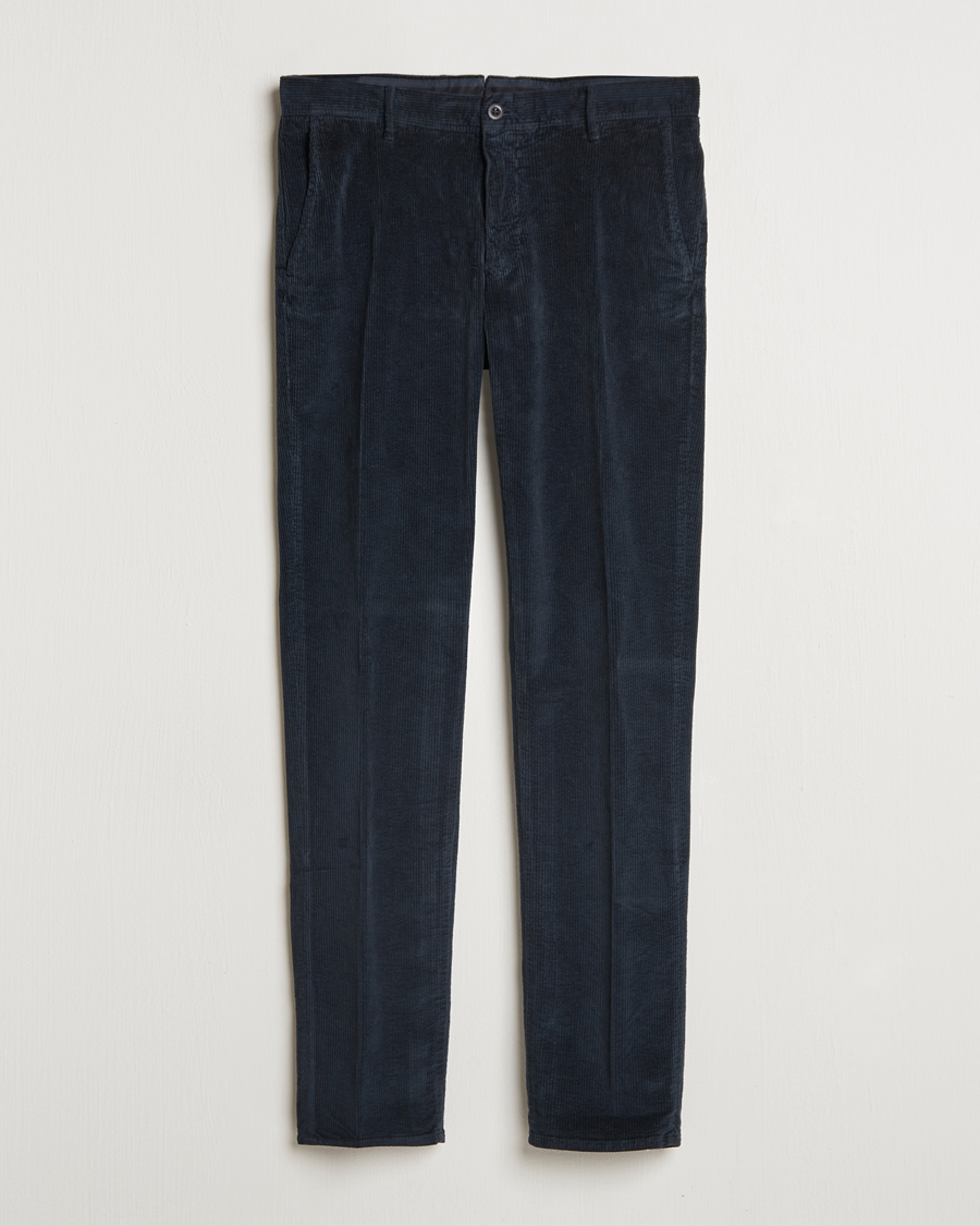 Heren | Broeken | Incotex | Slim Fit Leisure Cord Slacks Navy