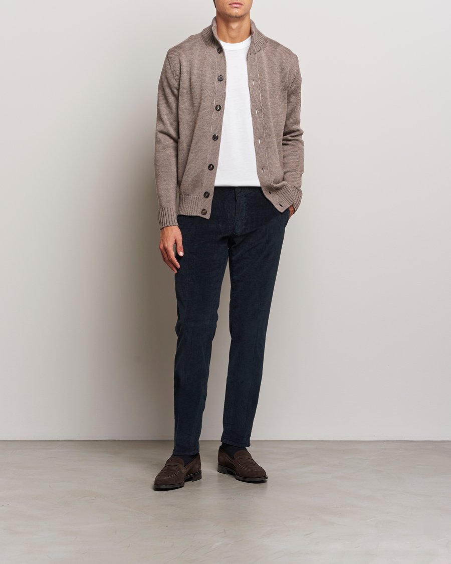 Heren | Broeken | Incotex | Slim Fit Leisure Cord Slacks Navy