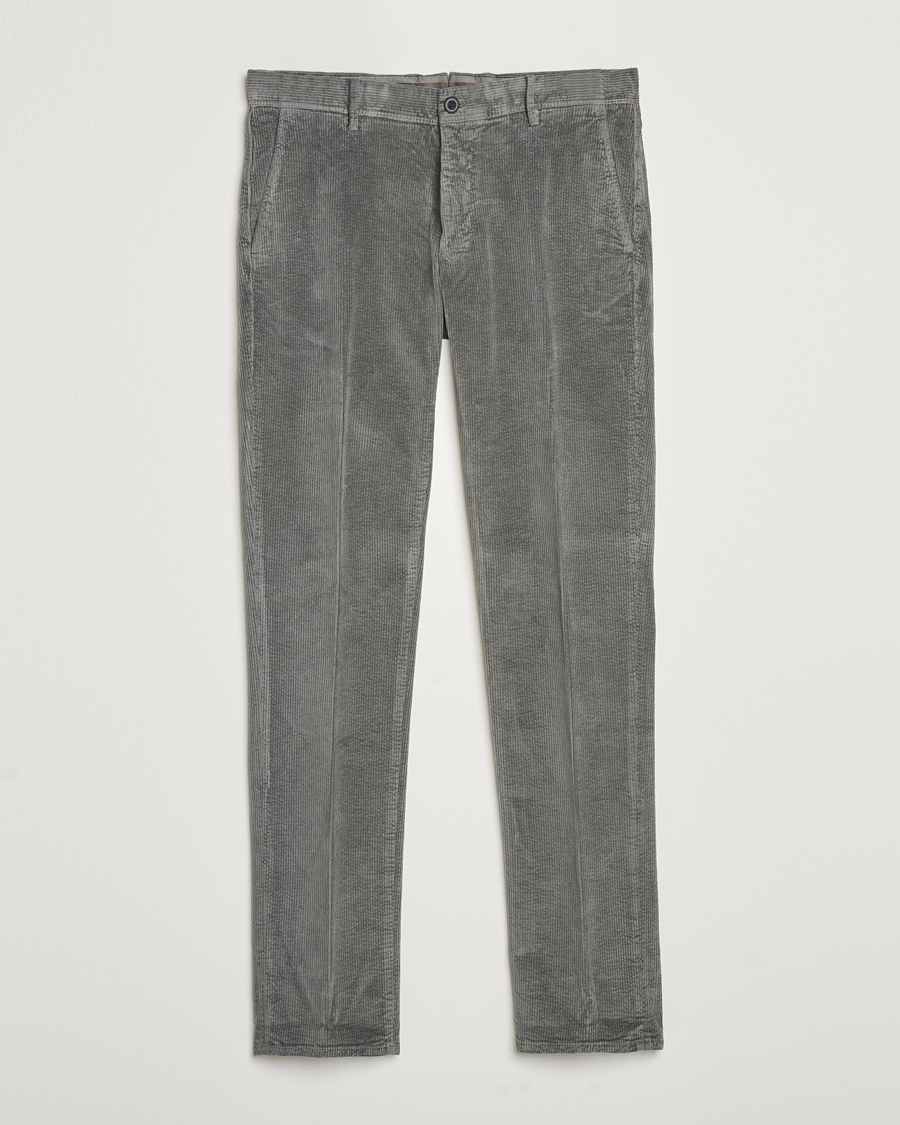 Heren | Broeken | Incotex | Slim Fit Leisure Cord Slacks Grey