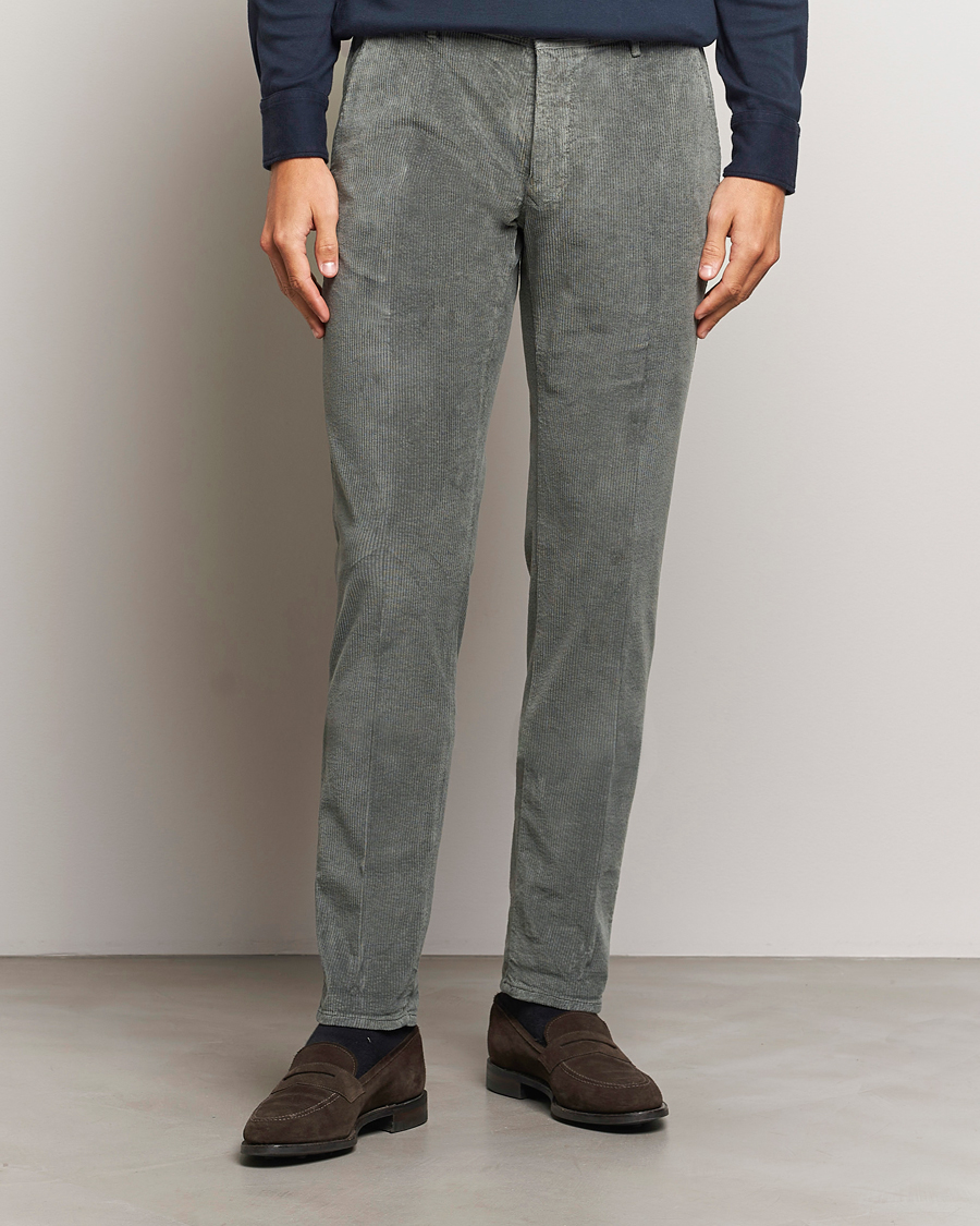 Heren | Broeken | Incotex | Slim Fit Leisure Cord Slacks Grey