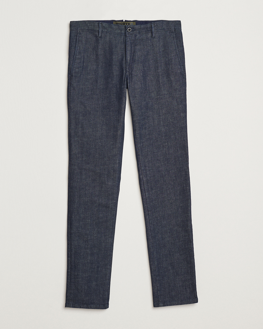 Heren | Broeken | Incotex | Slim Fit Denim Slacks Dark Blue
