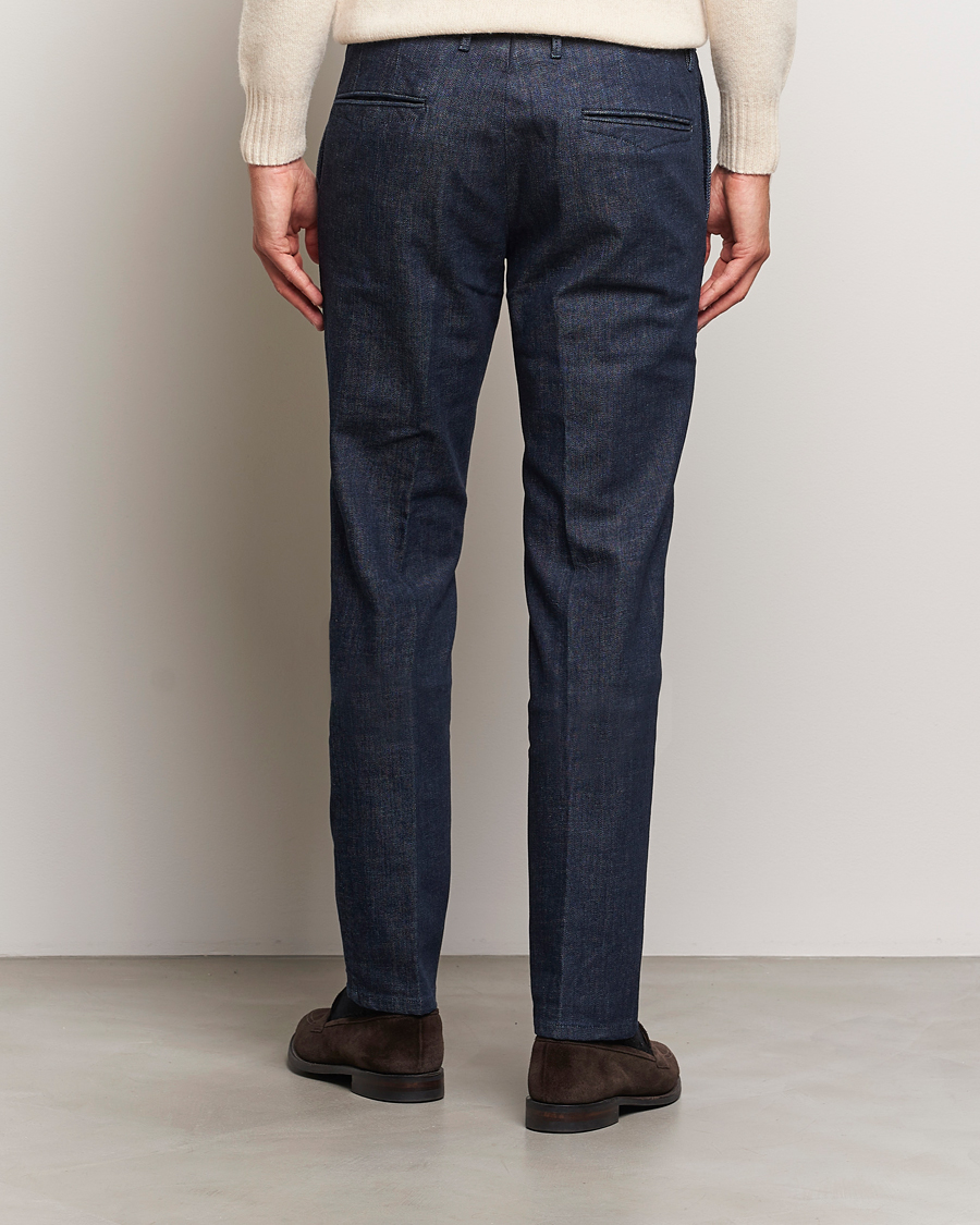 Heren | Broeken | Incotex | Slim Fit Denim Slacks Dark Blue