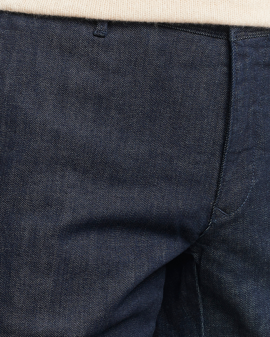 Heren | Broeken | Incotex | Slim Fit Denim Slacks Dark Blue