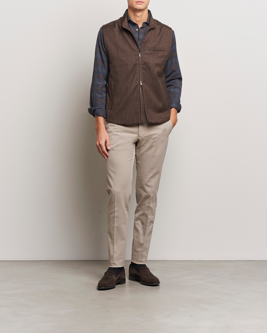 Heren | Broeken | Incotex | Slim Fit Cotton Stretch Chinos Khaki