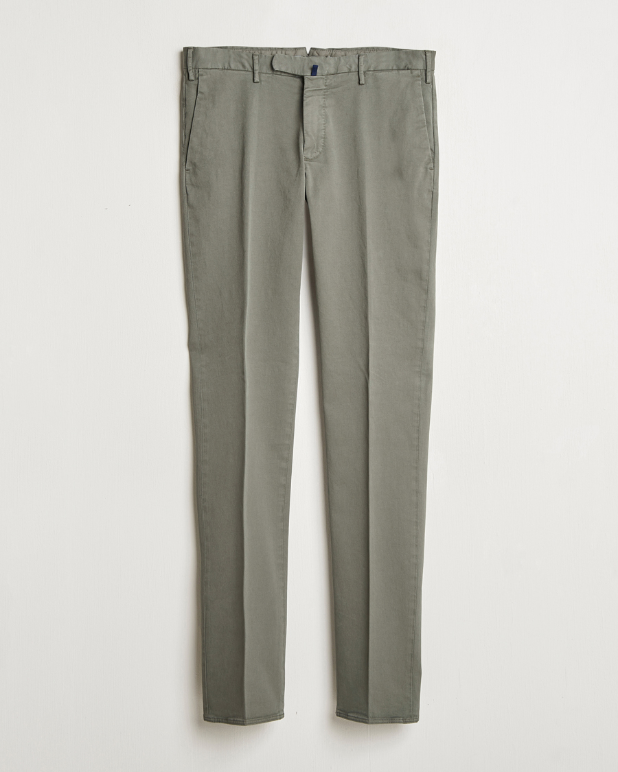Heren | Broeken | Incotex | Slim Fit Cotton Stretch Chinos Dark Green