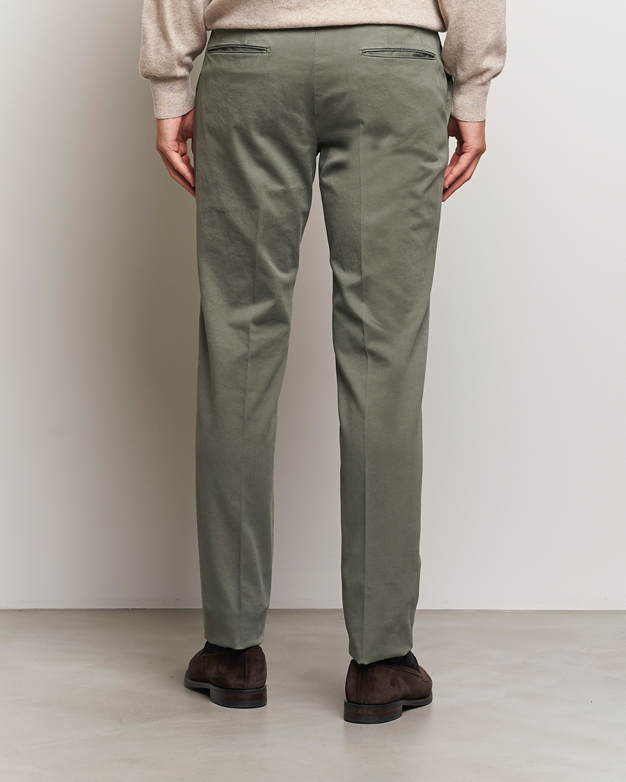 Heren | Broeken | Incotex | Slim Fit Cotton Stretch Chinos Dark Green