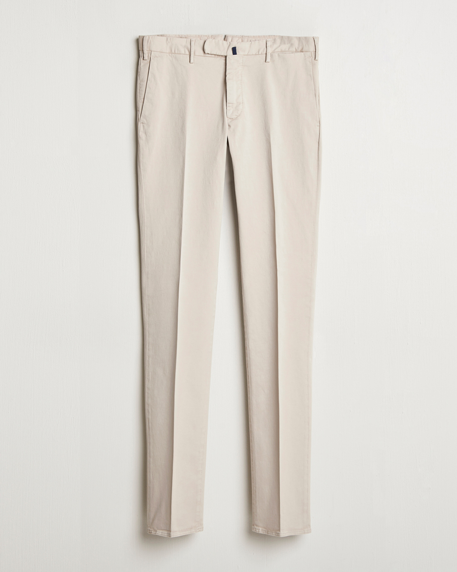 Heren | Broeken | Incotex | Slim Fit Cotton Stretch Chinos Light Beige