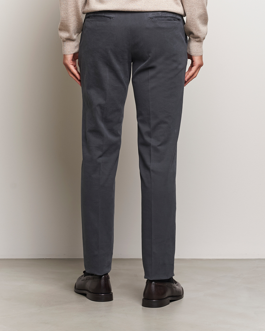 Heren | Broeken | Incotex | Slim Fit Cotton Stretch Chinos Dark Grey