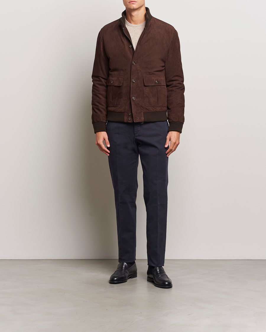 Heren | Broeken | Incotex | Regular Fit Cotton Stretch Chinos Navy