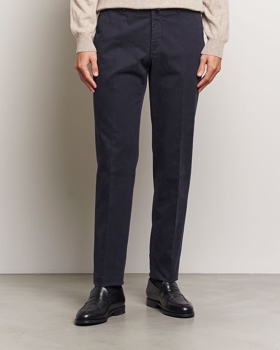 Heren | Broeken | Incotex | Regular Fit Cotton Stretch Chinos Navy