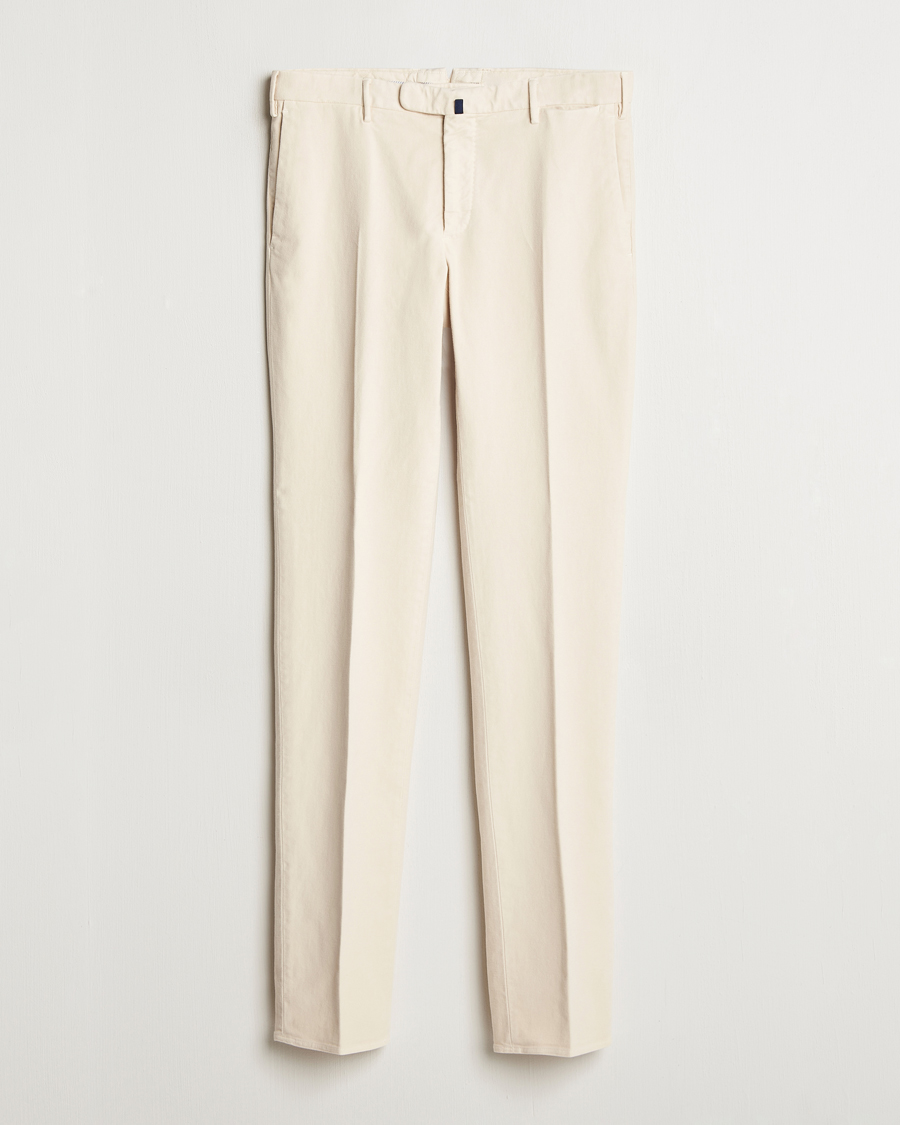 Heren | Broeken | Incotex | Slim Fit Luxury Moleskine Trousers Off White