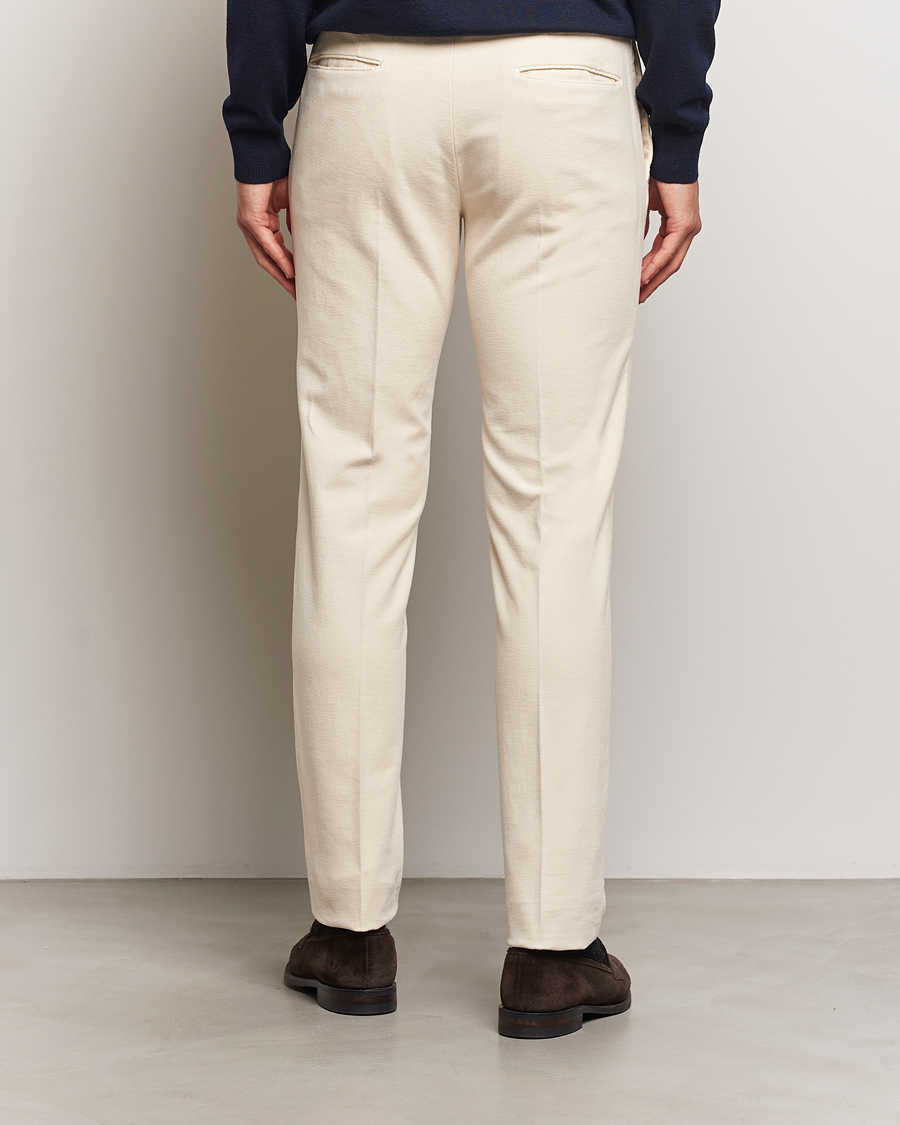 Heren | Broeken | Incotex | Slim Fit Luxury Moleskine Trousers Off White