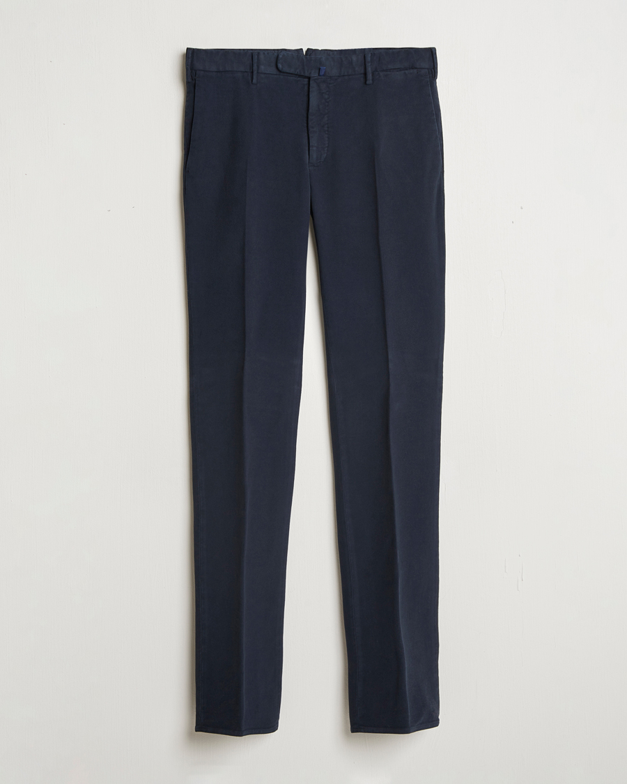 Heren | Broeken | Incotex | Slim Fit Luxury Moleskine Trousers Navy