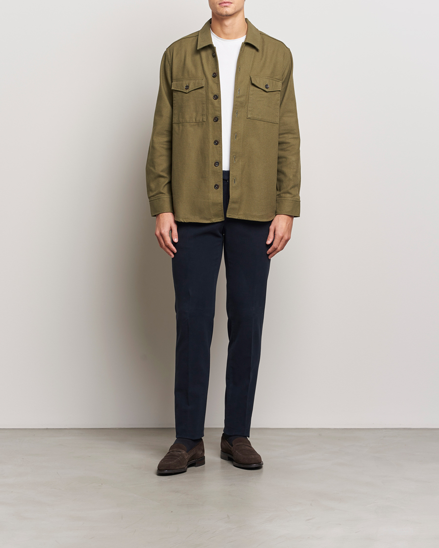 Heren | Broeken | Incotex | Slim Fit Luxury Moleskine Trousers Navy