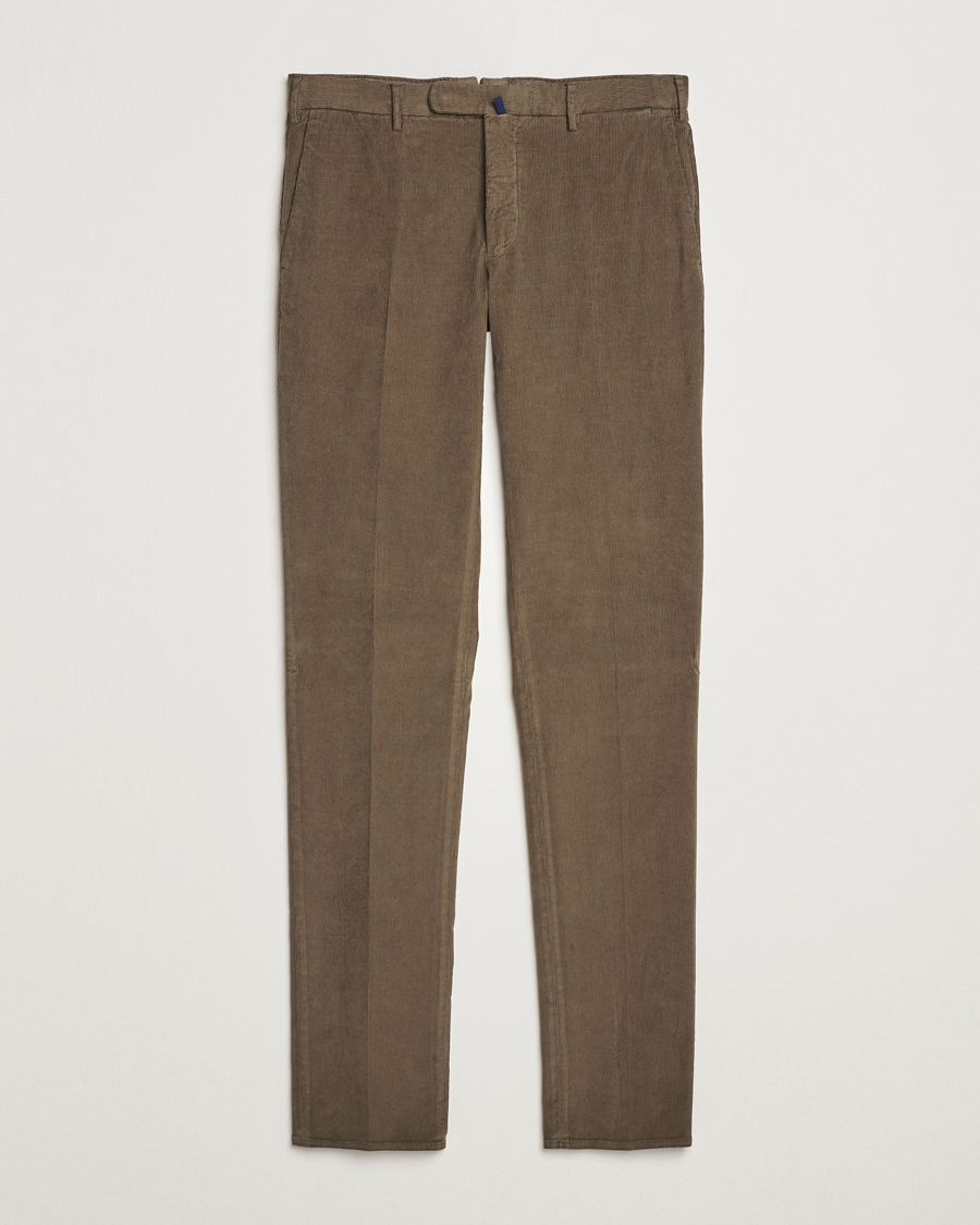 Heren | Broeken | Incotex | Slim Fit Baby Corduroy Trousers Brown