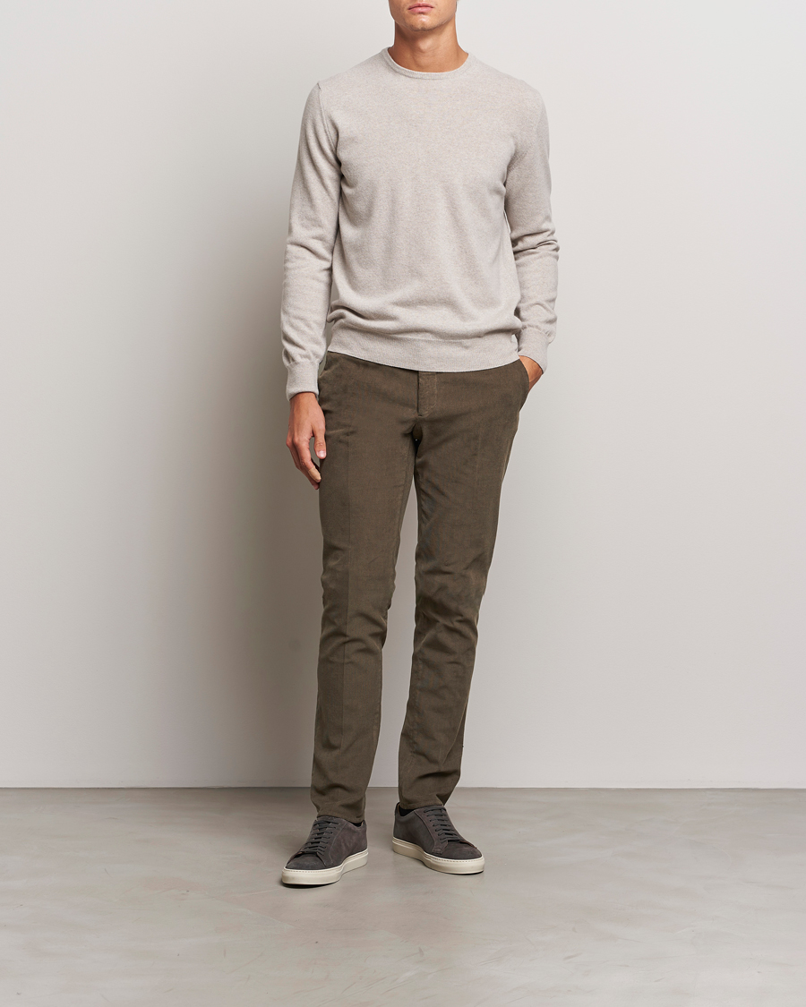 Heren | Broeken | Incotex | Slim Fit Baby Corduroy Trousers Brown