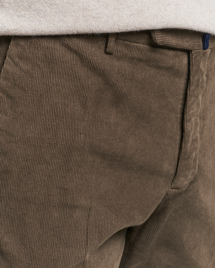 Heren | Broeken | Incotex | Slim Fit Baby Corduroy Trousers Brown
