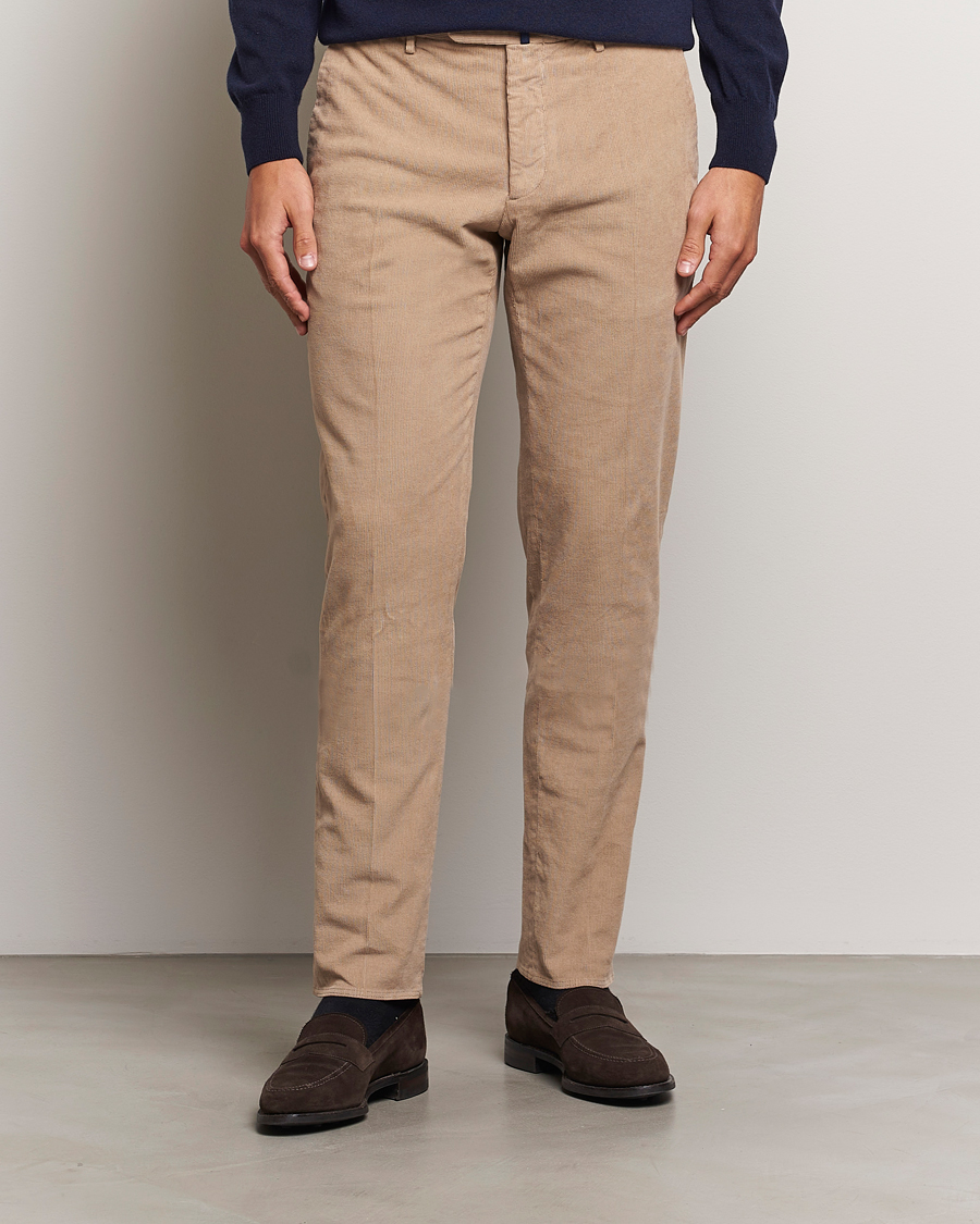 Heren | Broeken | Incotex | Slim Fit Baby Corduroy Trousers Beige