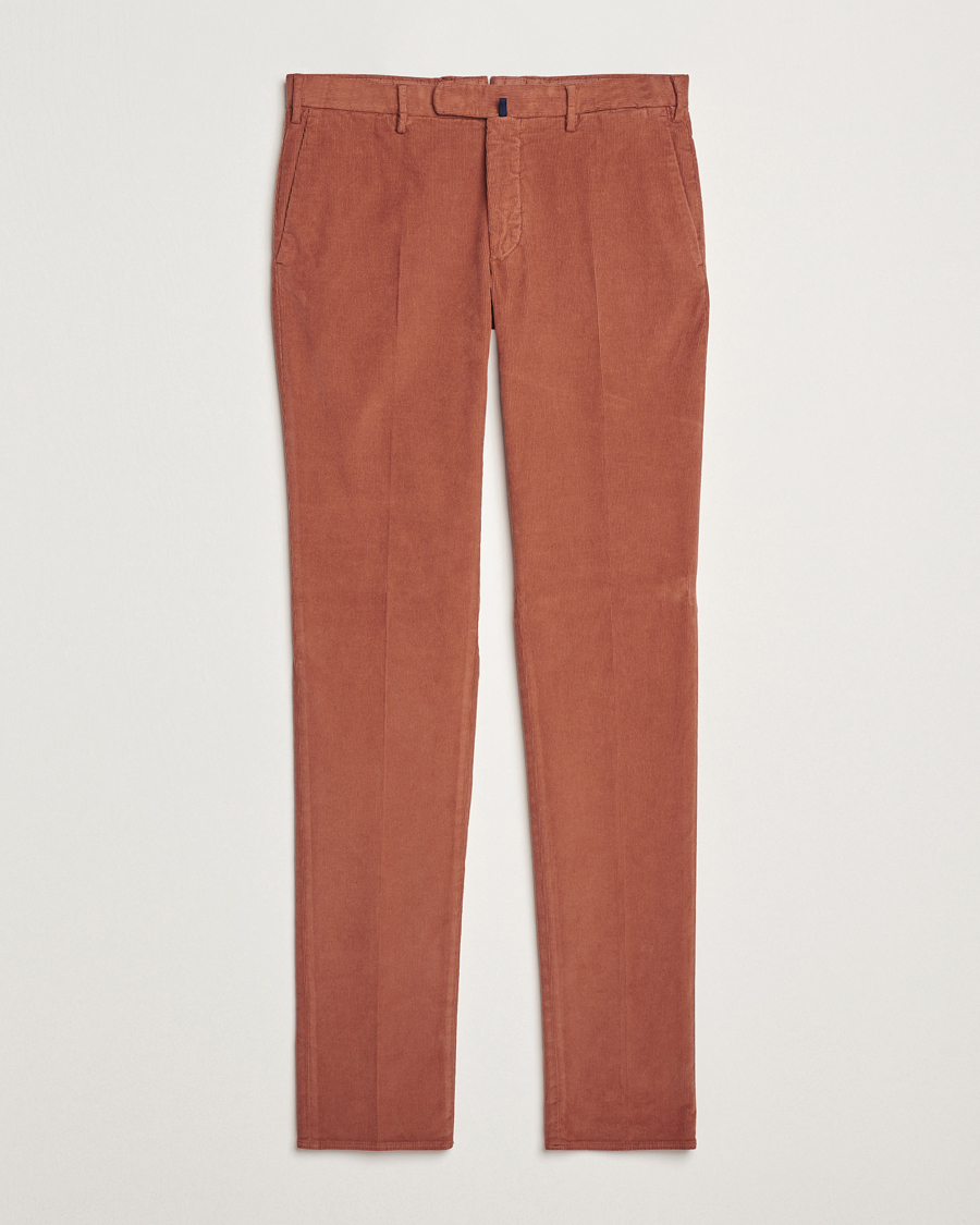 Heren | Broeken | Incotex | Slim Fit Baby Corduroy Trousers Vintage Red