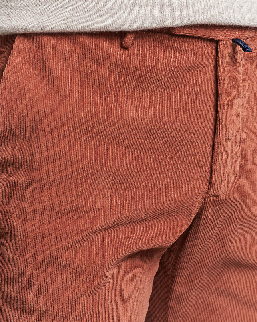 Heren | Broeken | Incotex | Slim Fit Baby Corduroy Trousers Vintage Red