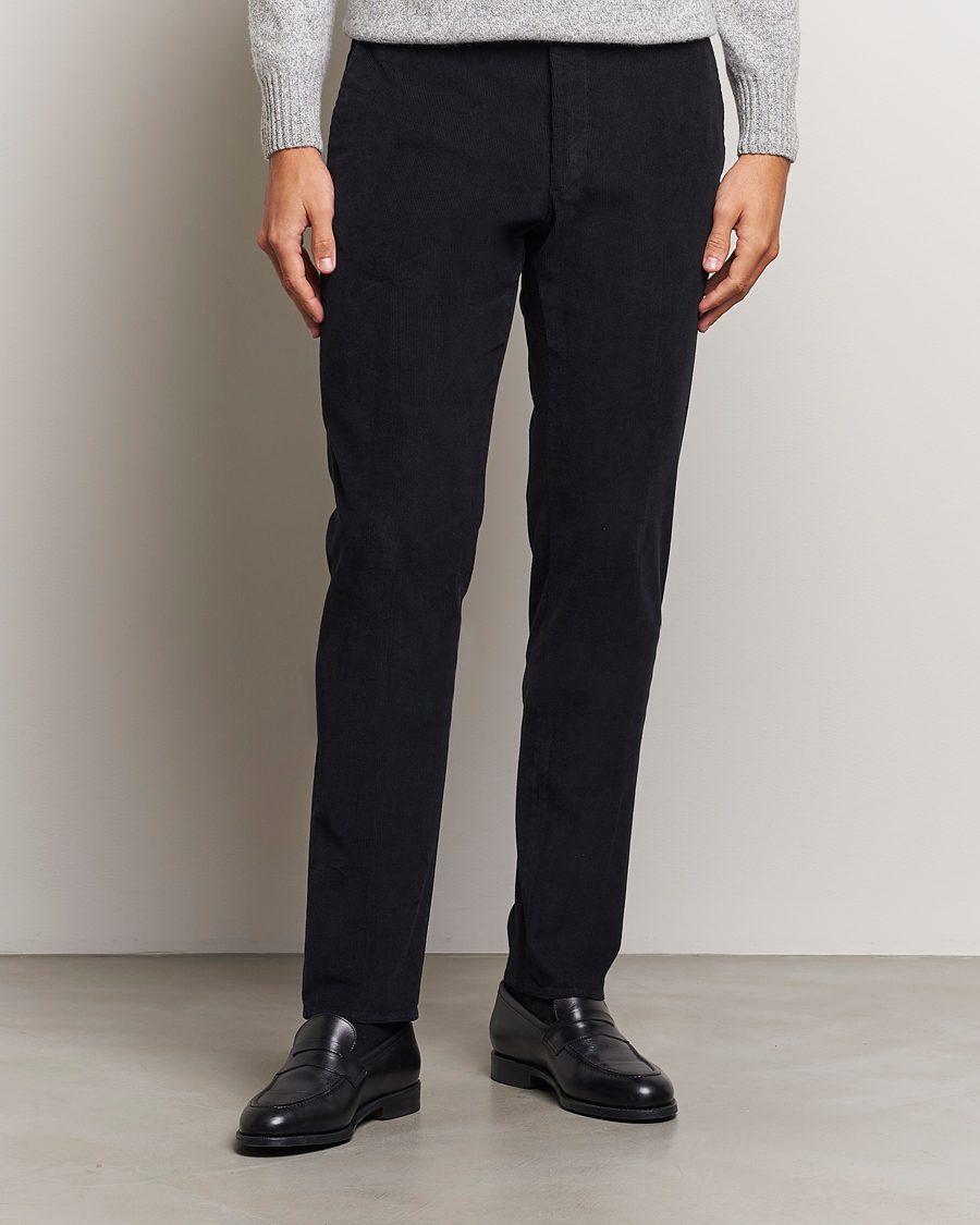 Heren | Broeken | Incotex | Slim Fit Baby Corduroy Trousers Navy