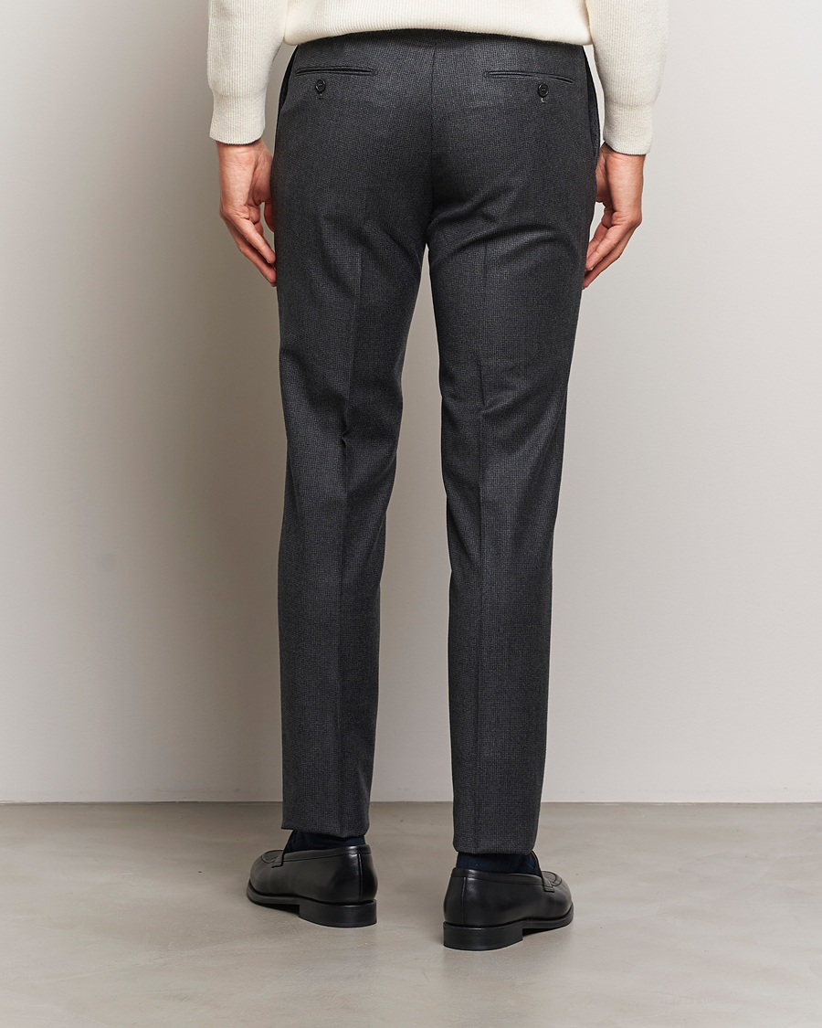 Heren | Broeken | Incotex | Slim Fit Houndstooth Flannel Trousers Light Grey