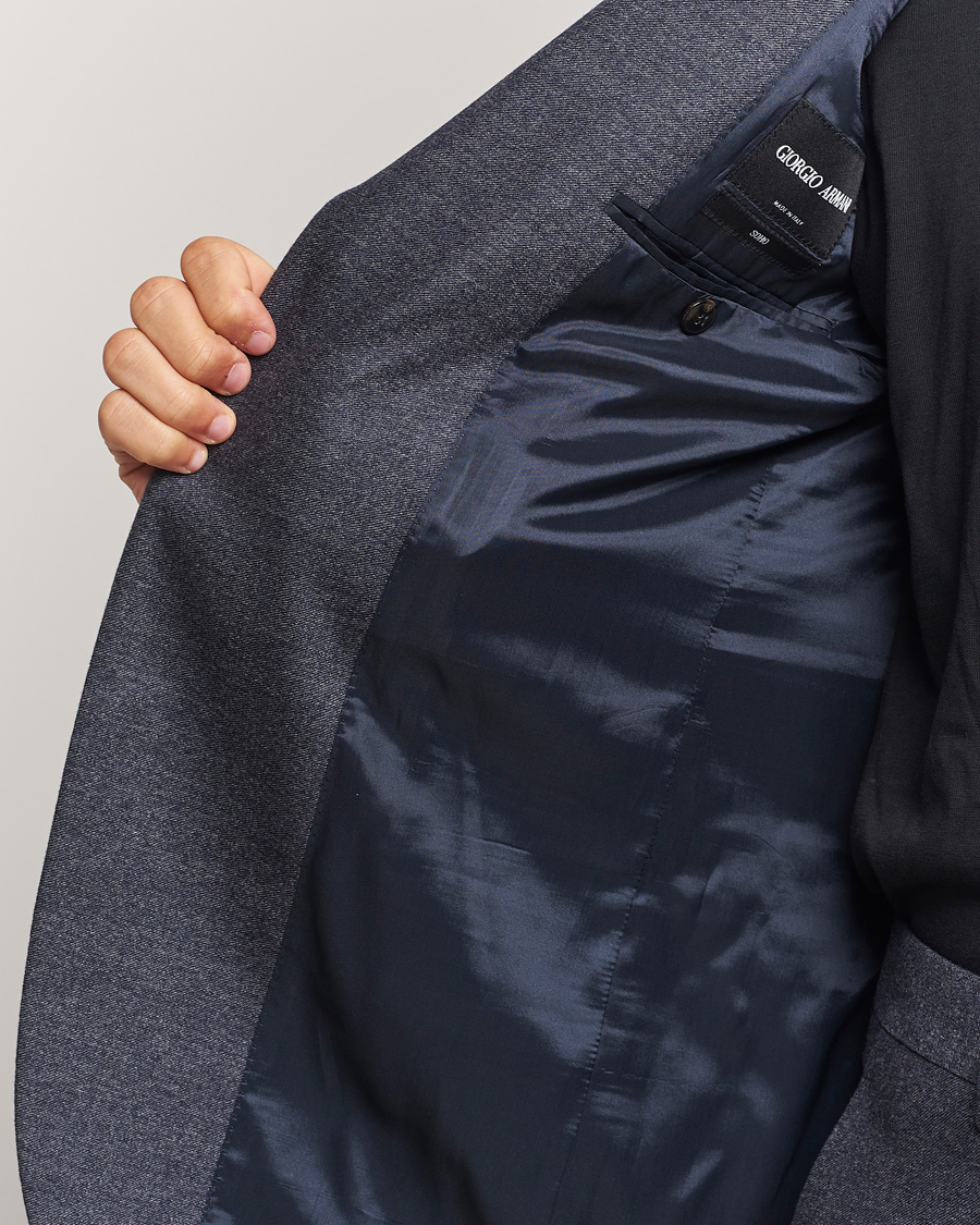 Heren | Pakken | Giorgio Armani | Soho Wool/Cashmere Flannel Suit Navy Melange