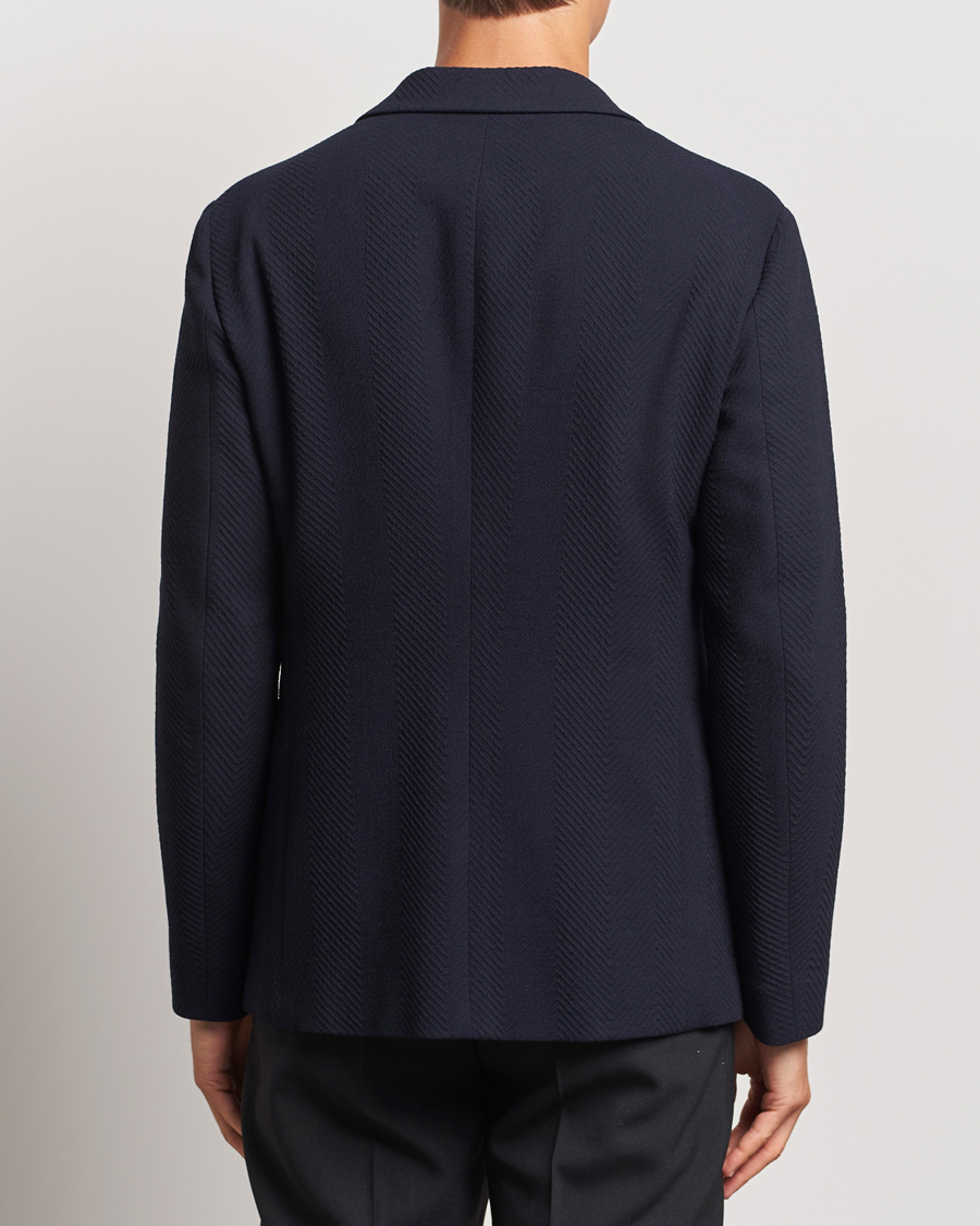 Heren | Blazers | Giorgio Armani | Chevron Wool Stretch Blazer Navy