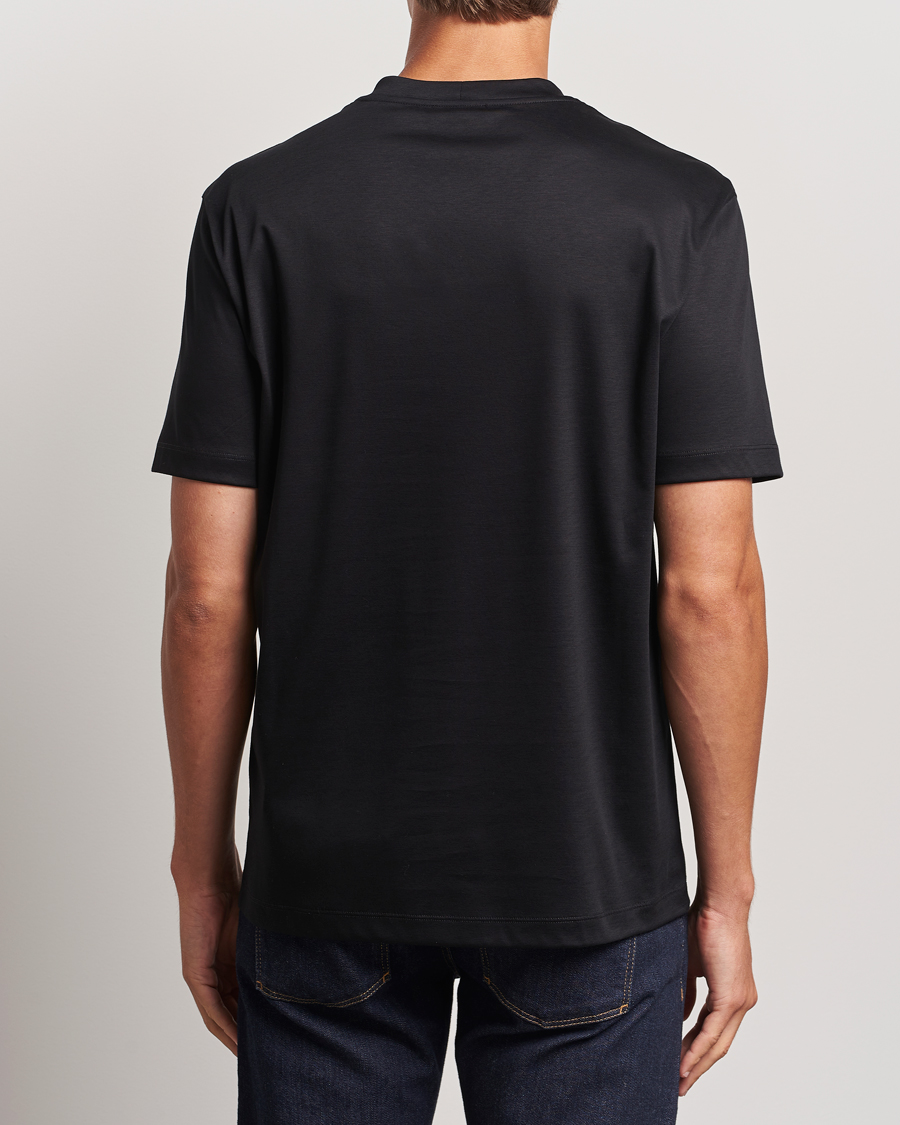 Heren | T-shirts | Giorgio Armani | Embroidered Monogram T-Shirt Black