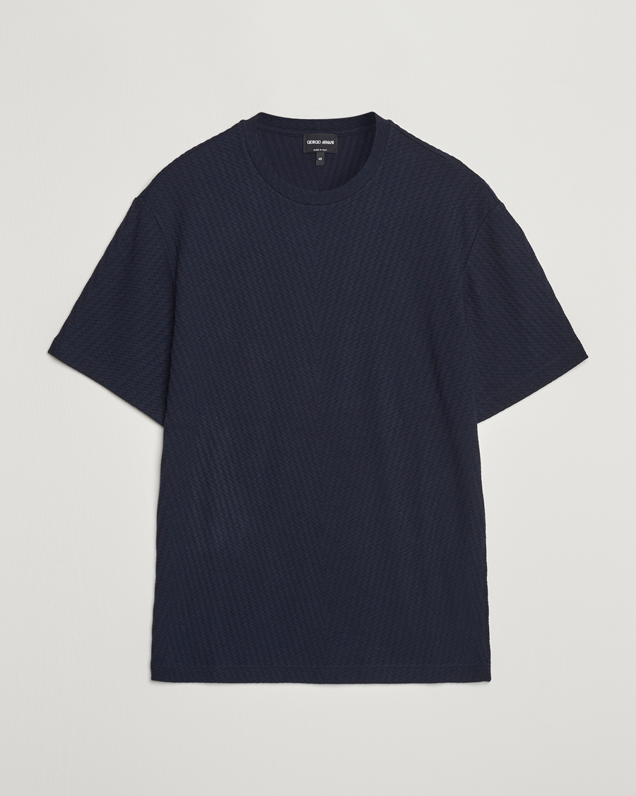 Heren | T-shirts | Giorgio Armani | Viscose/Cashmere T-Shirt Midnight