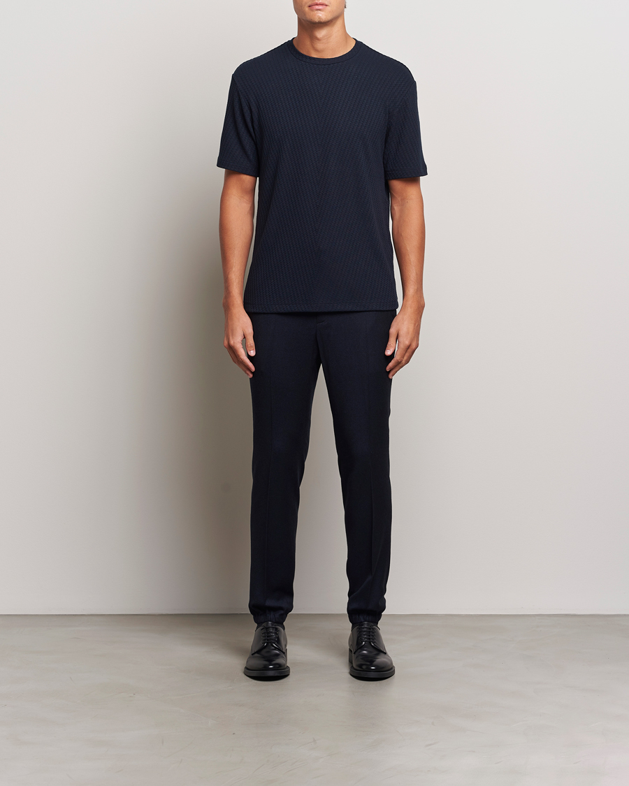 Heren | T-shirts | Giorgio Armani | Viscose/Cashmere T-Shirt Midnight