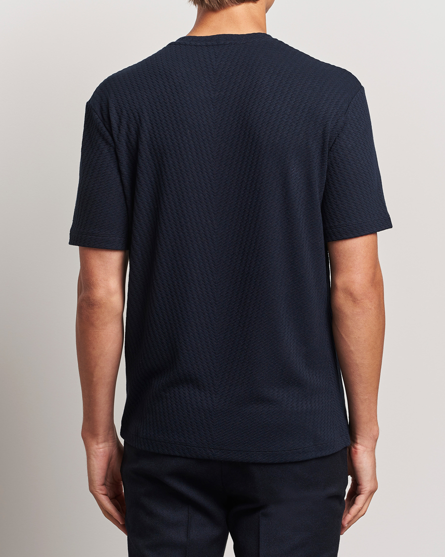 Heren | T-shirts | Giorgio Armani | Viscose/Cashmere T-Shirt Midnight
