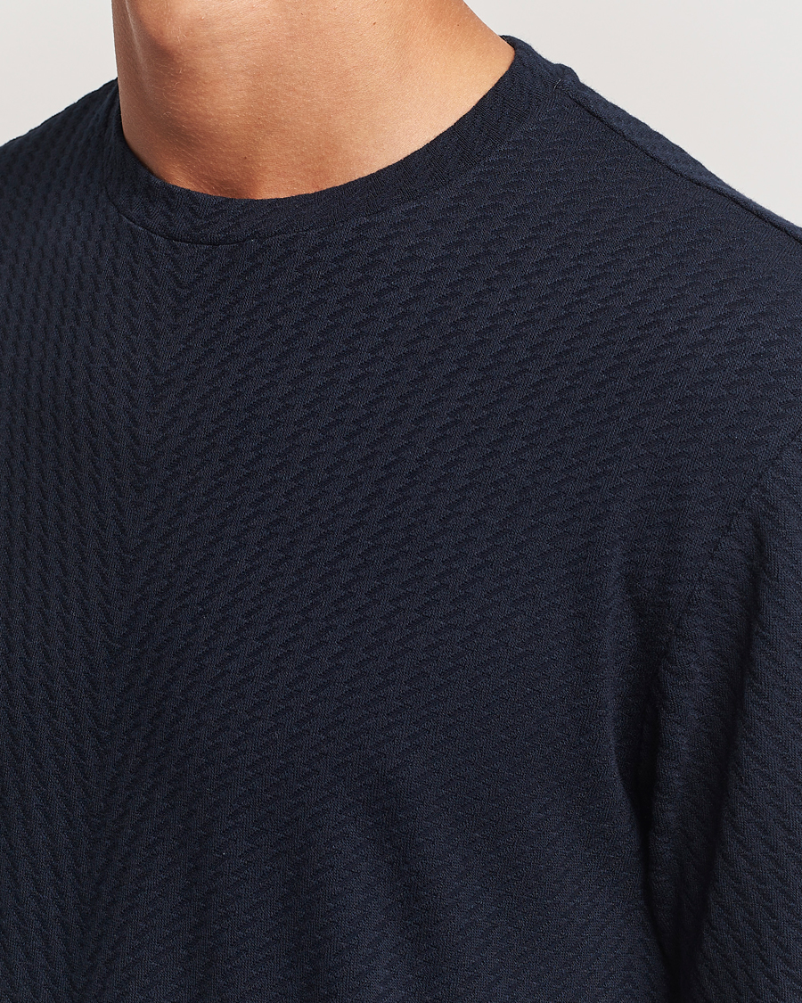 Heren | T-shirts | Giorgio Armani | Viscose/Cashmere T-Shirt Midnight