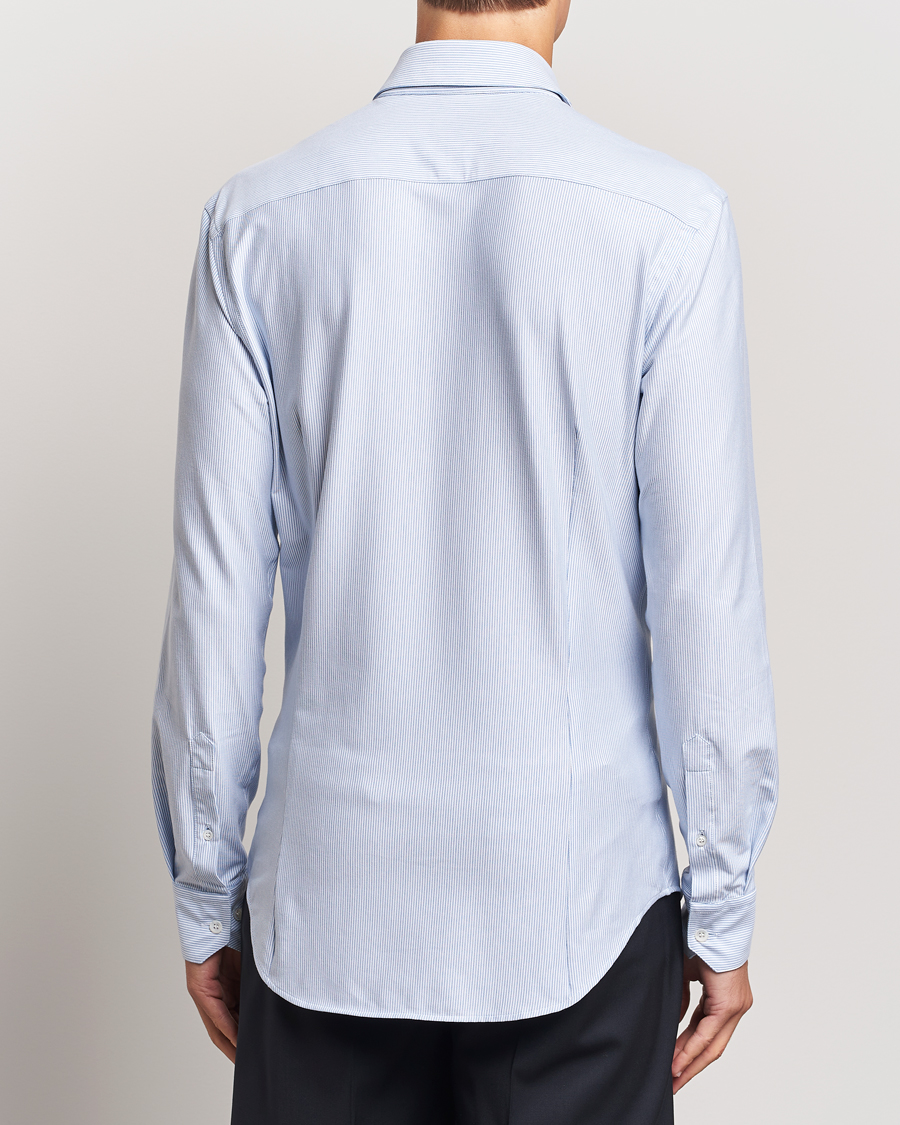 Heren | Overhemden | Giorgio Armani | Jersey Stretch Shirt Light Blue Stripe